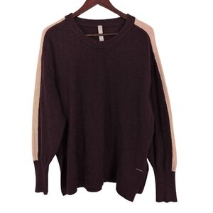 glyder Sweater Men's XL Purple/Cream Cashmere Blend Pullover Stripe Cozy Luxury